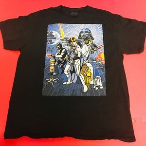 Star Wars Graphic T Shirt Size Large Black Blue